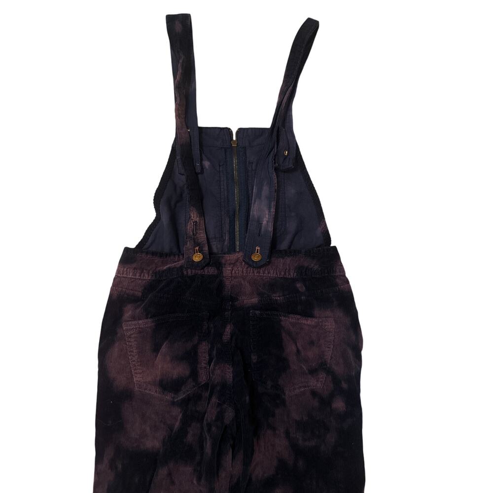 Women US-26 Anthropologie Pilcro Purple Tie Dye Grunge Corduroy Slim Overalls - Picture 5 of 7